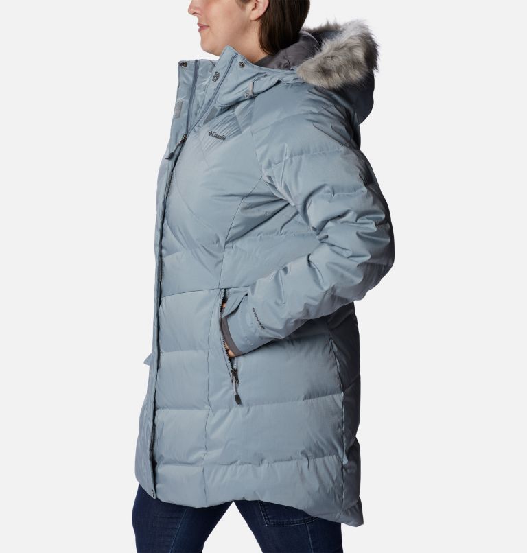Thumbnail: Women’s Lay D Down II Mid Jacket - Plus Size, Color: Tradewinds Grey Sheen, image 3