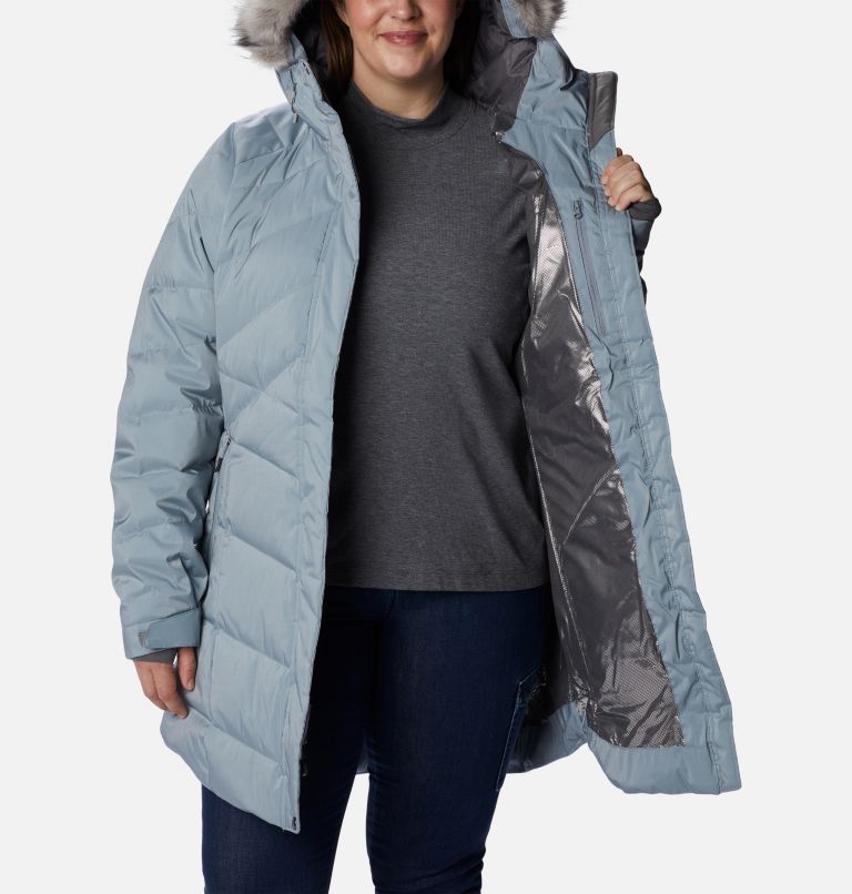 Women’s Lay D Down II Mid Jacket - Plus Size, Color: Tradewinds Grey Sheen, image 5
