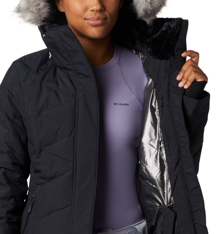 Women's Lay D Down II Ski Jacket, Color: Black Metallic