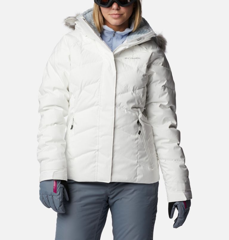 Women's Lay D Down II Down Ski Jacket, Color: White Sheen, image 1