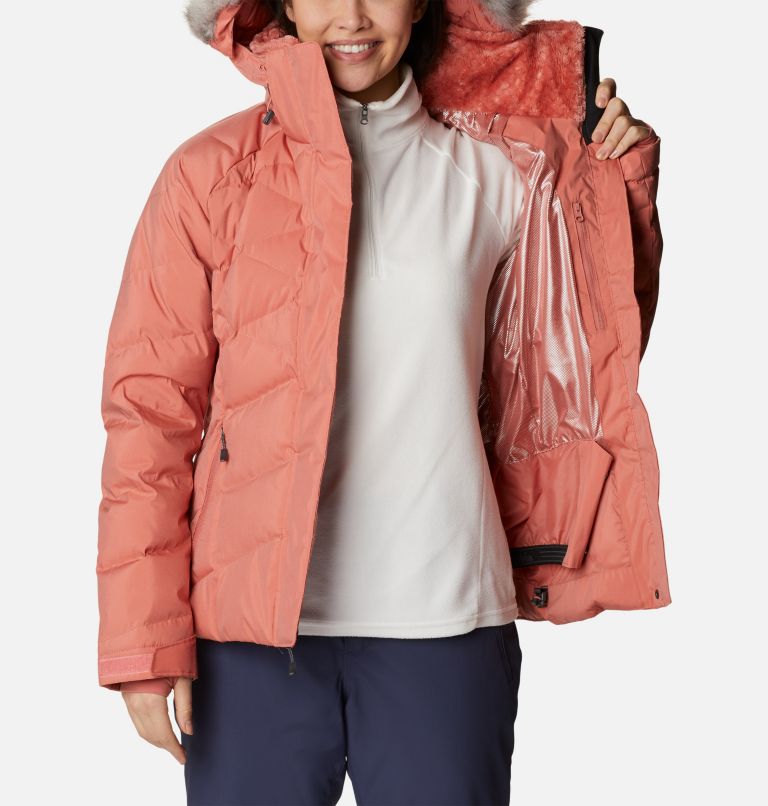 Thumbnail: Women's Lay D Down II Waterproof Down Ski Jacket, Color: Dark Coral Sheen, image 6