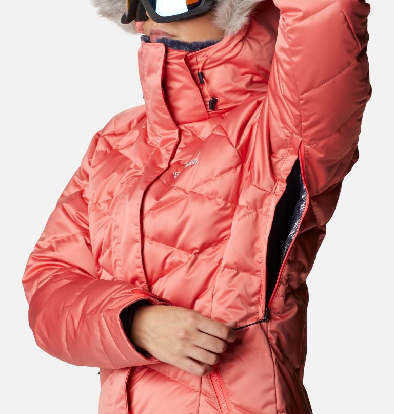 Thumbnail: Women's Lay D Down II Waterproof Down Ski Jacket, Color: Neon Sunrise, image 12