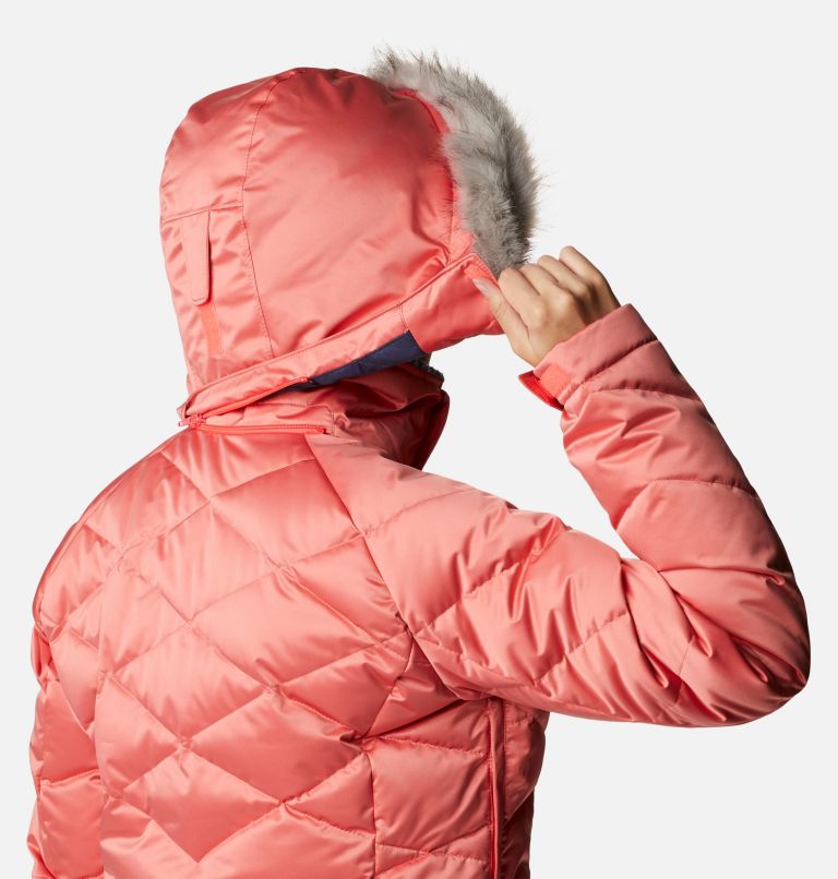 Thumbnail: Women's Lay D Down II Waterproof Down Ski Jacket, Color: Neon Sunrise, image 9