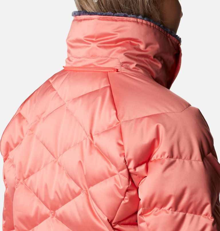 Thumbnail: Women's Lay D Down II Waterproof Down Ski Jacket, Color: Neon Sunrise, image 11