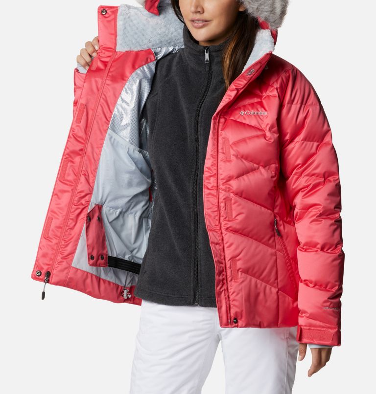 Women's Lay D Down II Ski Jacket, Color: Bright Geranium