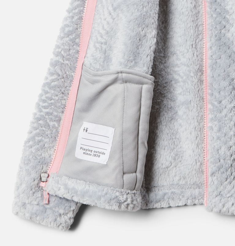 Chandail en laine polaire à glissière pleine longueur Fluffy Fleece pour fille, Color: Columbia Grey