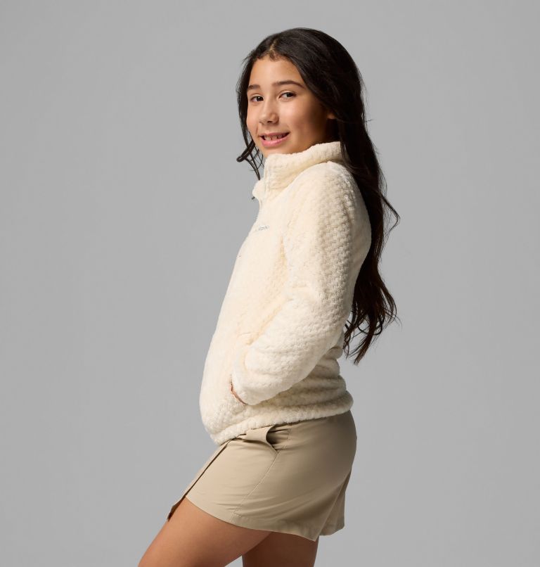 Girls' Fire Side Sherpa Jacket, Color: Chalk, image 3