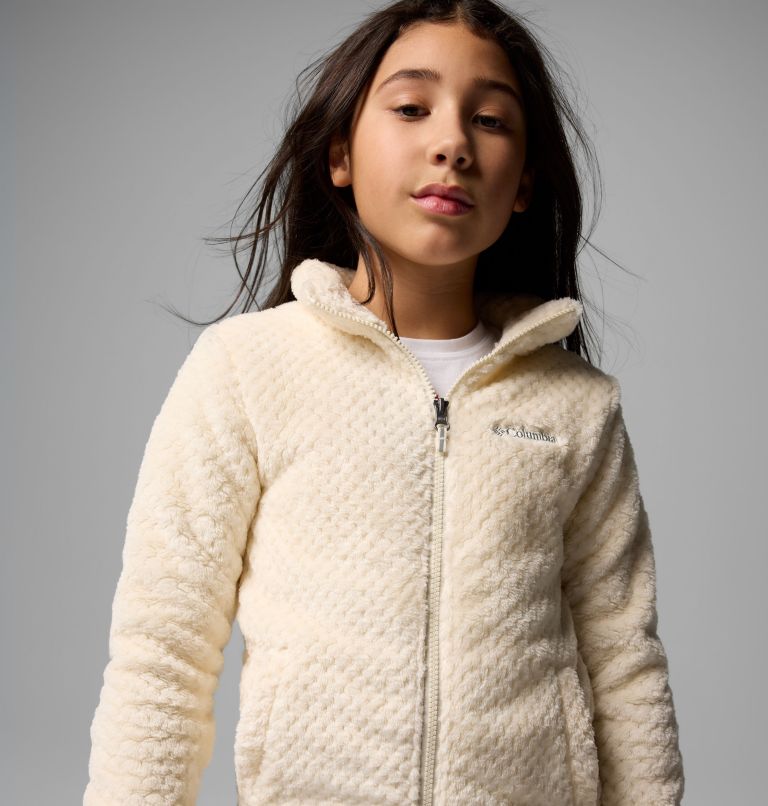 Girls' Fire Side Sherpa Jacket, Color: Chalk, image 4