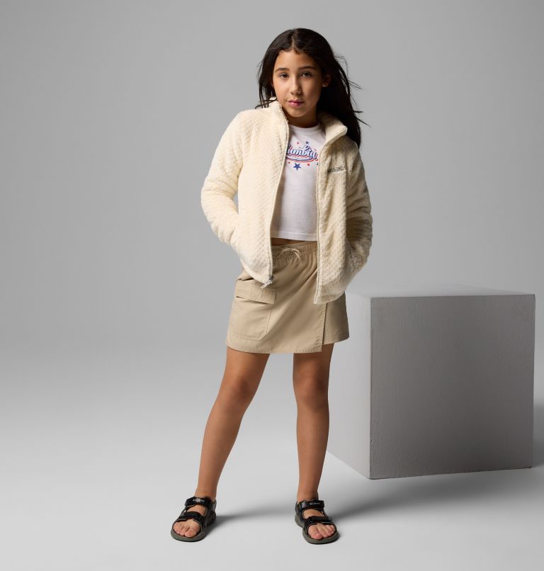 Girls' Fire Side Sherpa Jacket, Color: Chalk, image 5