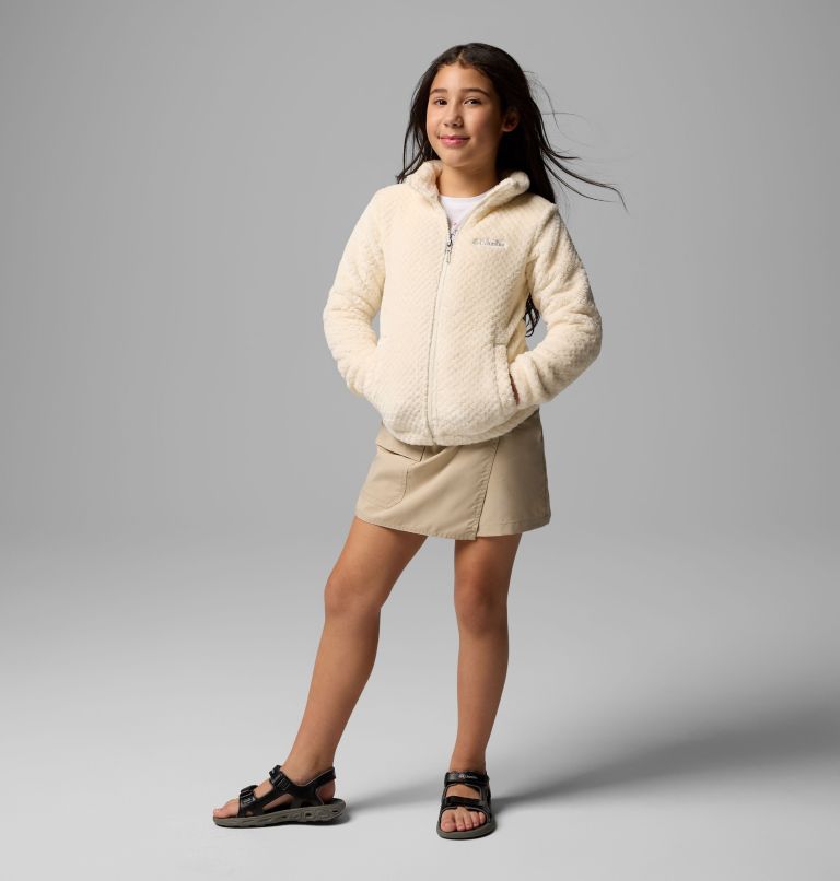 Girls' Fire Side Sherpa Jacket, Color: Chalk, image 1