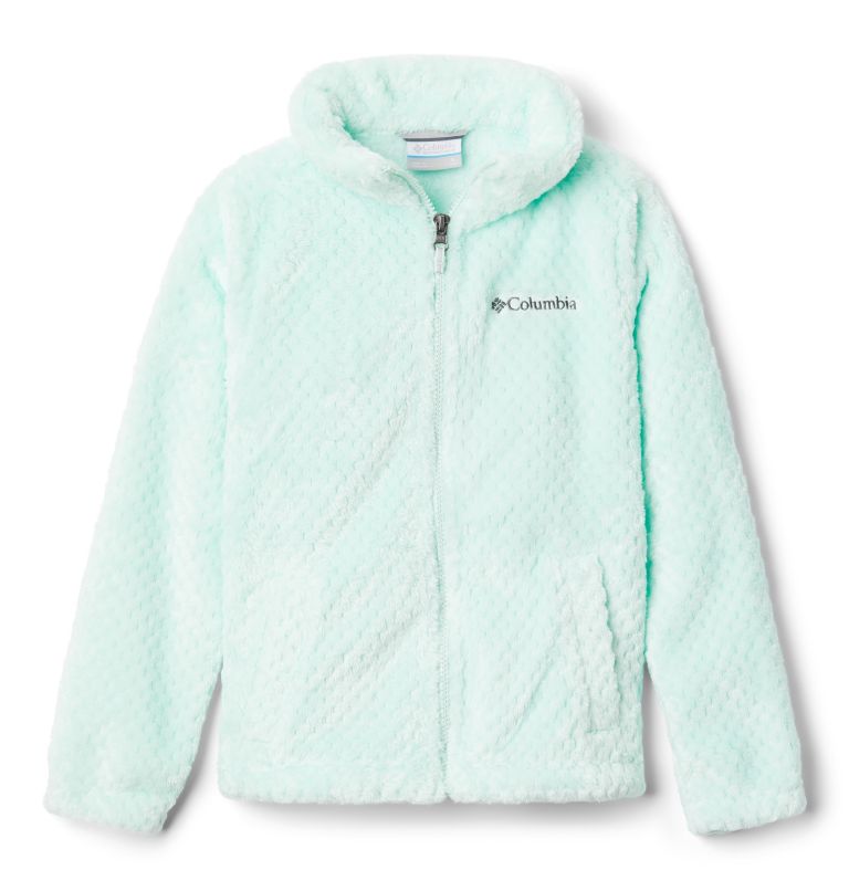 Chandail en laine polaire à glissière pleine longueur Fluffy Fleece pour fille, Color: Sea Ice, image 1