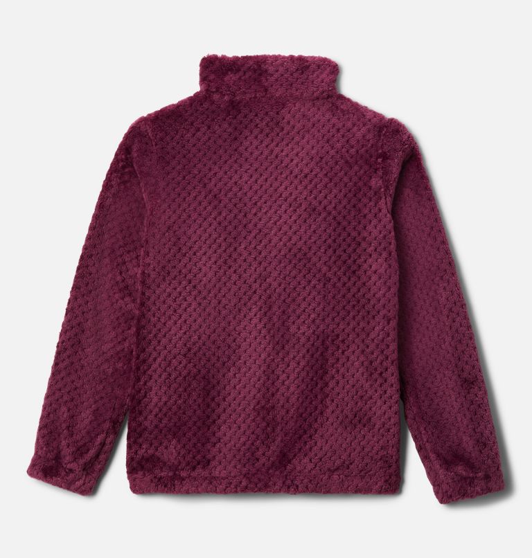 Chandail en laine polaire à glissière pleine longueur Fluffy Fleece pour fille, Color: Marionberry, image 2