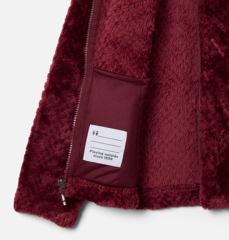 Girls' Fire Side Sherpa Fleece Jacket, Color: Rich Wine, image 3