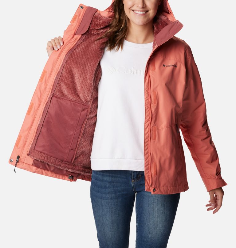 Girls' Quilted Fleece Jacket - All In Motion™ Coral Red Xl : Target