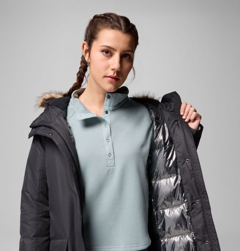Women's Suttle Mountain Long Insulated Jacket, Color: Black, image 6