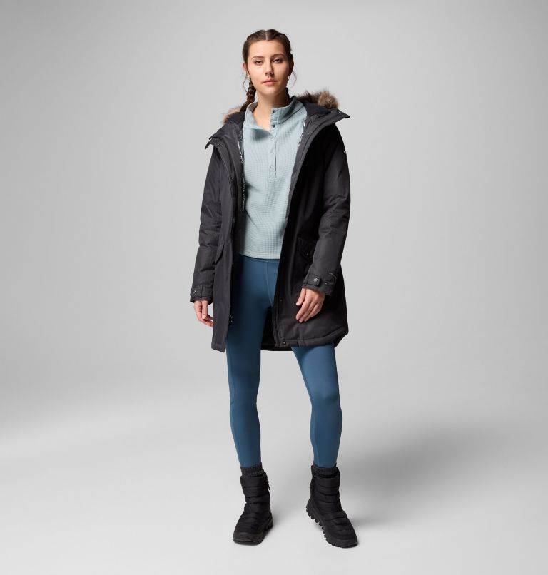 Women's Suttle Mountain Long Insulated Jacket, Color: Black, image 2