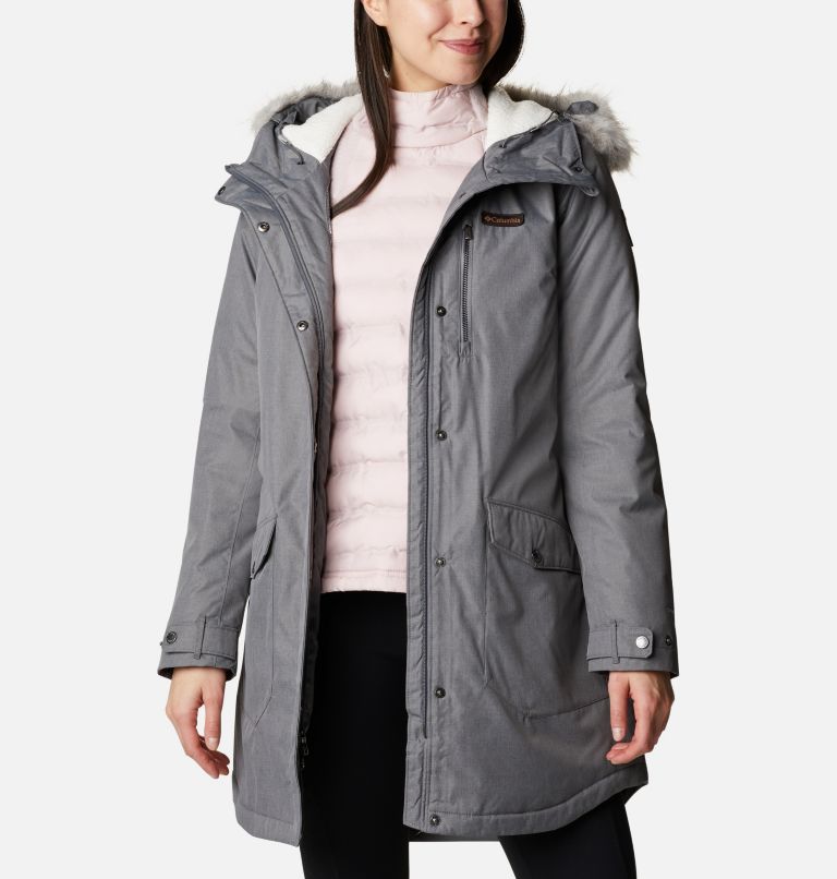 Columbia Women's Suttle Mountain Long Insulated Jacket Grey Coats