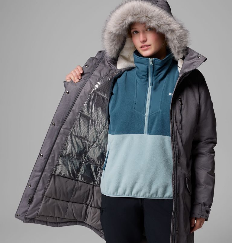 Women's Suttle Mountain Long Insulated Jacket, Color: City Grey, image 6