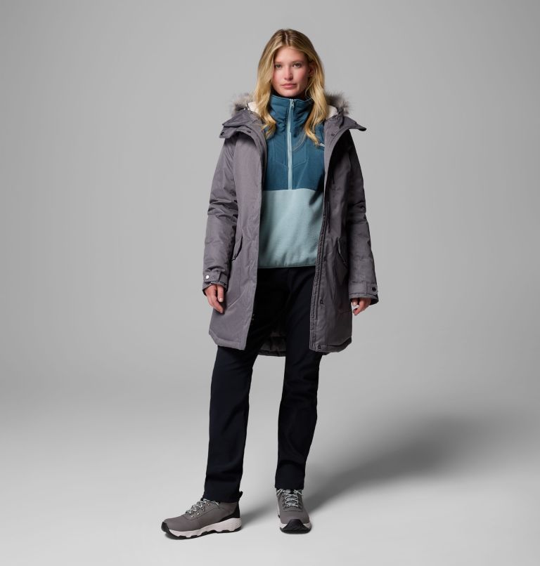 Women's Suttle Mountain Long Insulated Jacket, Color: City Grey, image 2