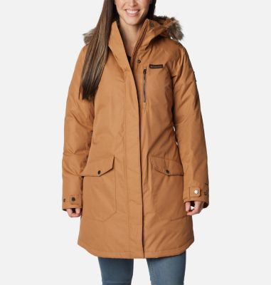 Women's Suttle Mountain Long Insulated Jacket, Color: Camel Brown
