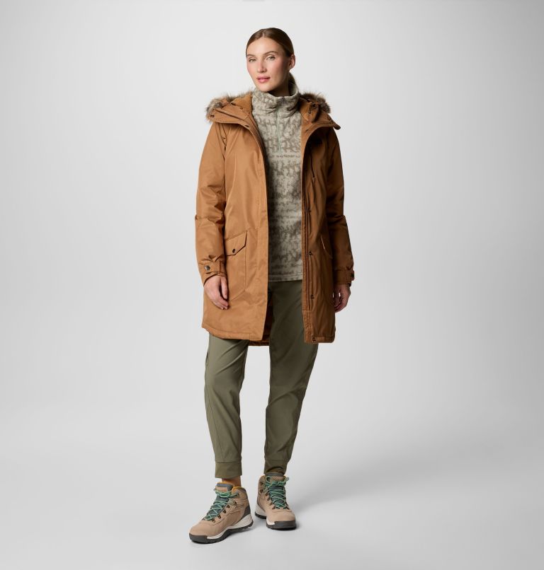 Women's Suttle Mountain Long Insulated Jacket, Color: Camel Brown, image 3