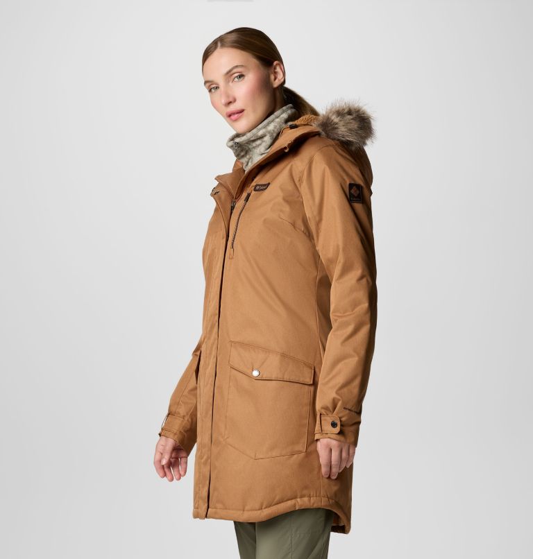 Women's Suttle Mountain Long Insulated Jacket, Color: Camel Brown, image 4