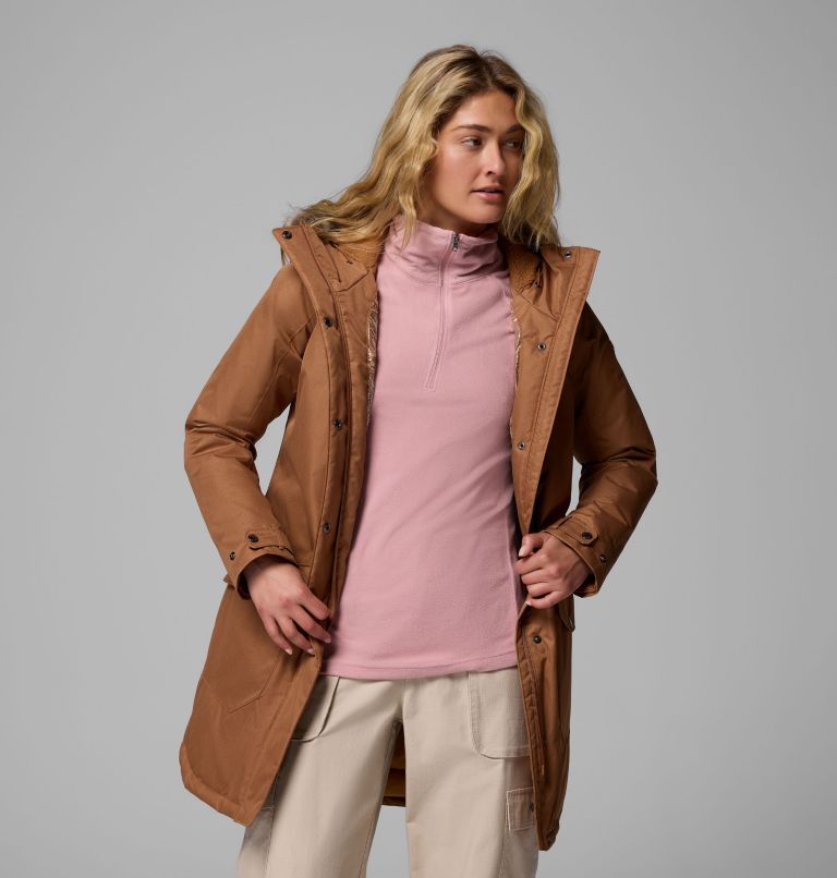 Women's Suttle Mountain Long Insulated Jacket, Color: Camel Brown, image 5