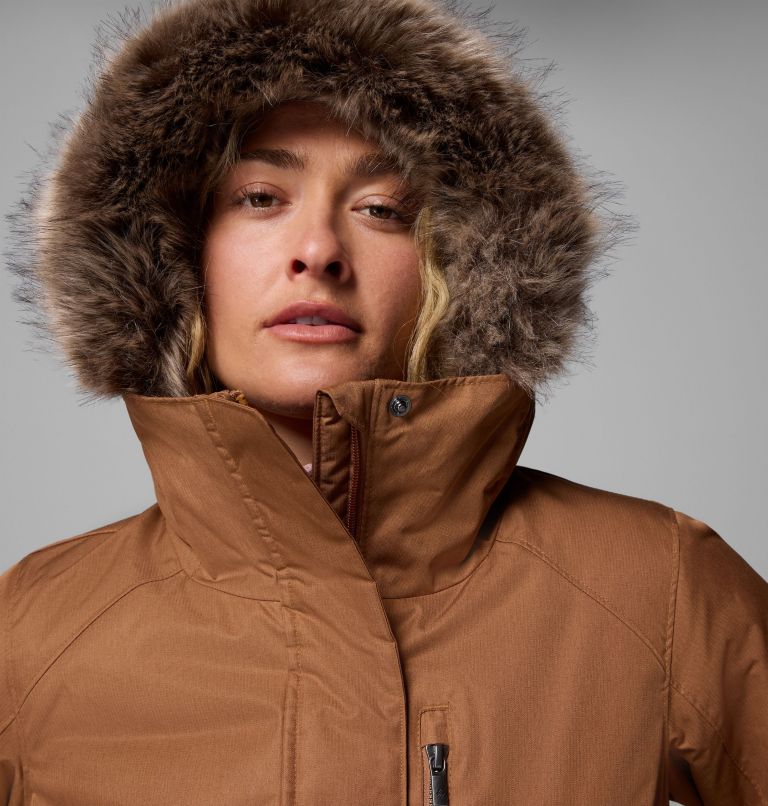 Women's Suttle Mountain Long Insulated Jacket, Color: Camel Brown, image 7