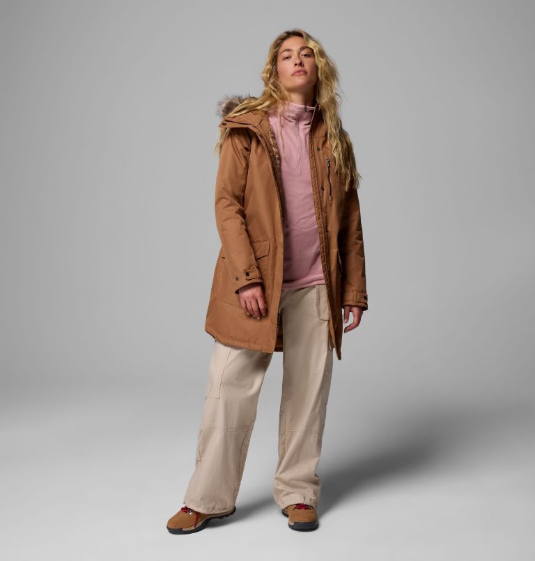 Women's Suttle Mountain Long Insulated Jacket, Color: Camel Brown, image 10