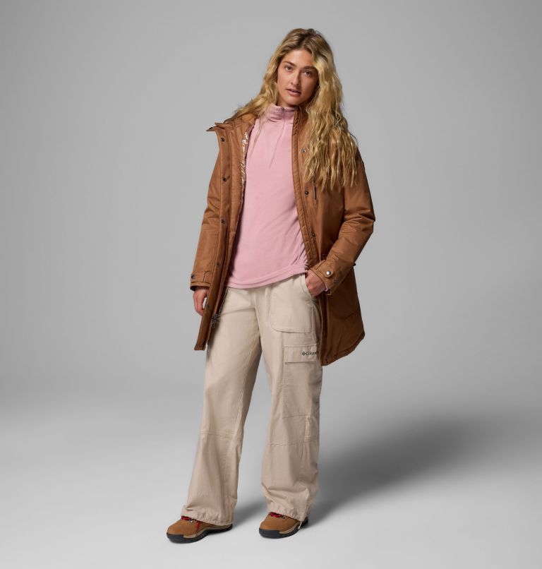 Women's Suttle Mountain Long Insulated Jacket, Color: Camel Brown, image 2