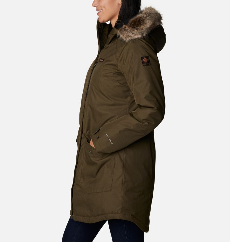 Thumbnail: Women's Suttle Mountain Long Insulated Jacket, Color: Olive Green, image 3