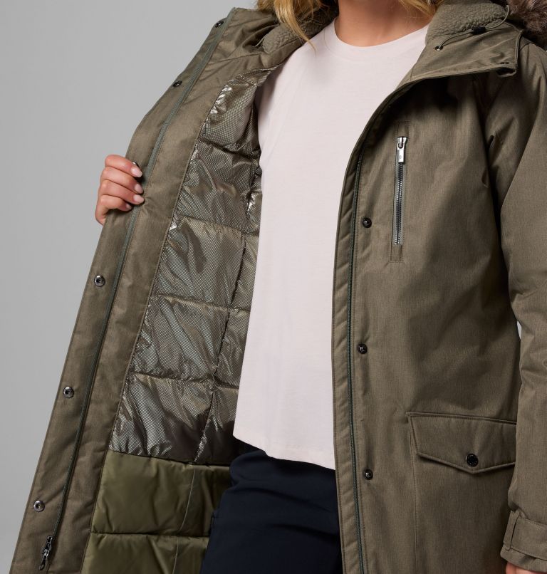 Women's Suttle Mountain Long Insulated Jacket, Color: Stone Green, image 6