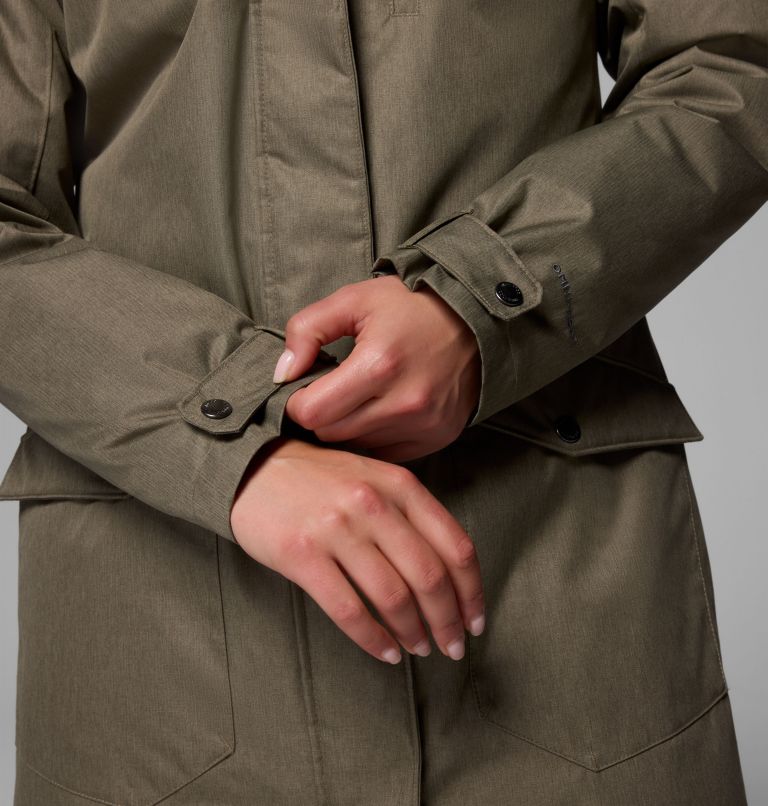 Women's Suttle Mountain Long Insulated Jacket, Color: Stone Green, image 8
