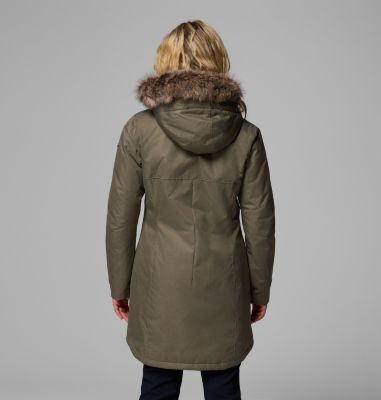 Women's Suttle Mountain Long Synthetic Down Parka, Color: Stone Green, image 3