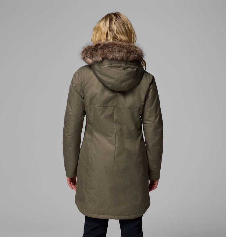 Women's Suttle Mountain Long Insulated Jacket, Color: Stone Green, image 3