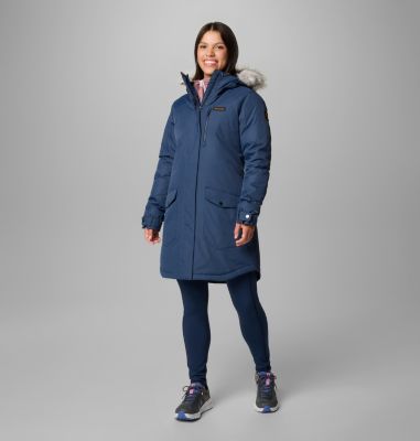 Parka larga de plumón sintético Suttle Mountain para mujer, Color: Collegiate Navy, image 23