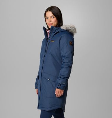Parka larga de plumón sintético Suttle Mountain para mujer, Color: Collegiate Navy, image 24