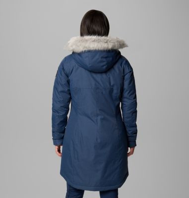 Parka larga de plumón sintético Suttle Mountain para mujer, Color: Collegiate Navy, image 22