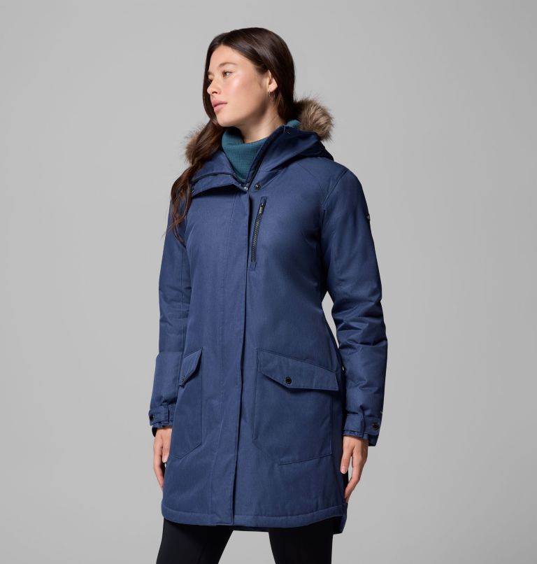 Women's Suttle Mountain Long Insulated Jacket, Color: Collegiate Navy, image 4