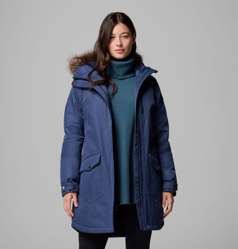 Women's Suttle Mountain Long Insulated Jacket, Color: Collegiate Navy, image 5
