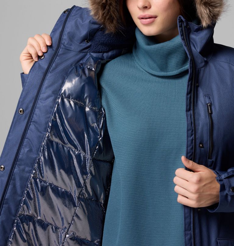 Women's Suttle Mountain Long Insulated Jacket, Color: Collegiate Navy, image 6
