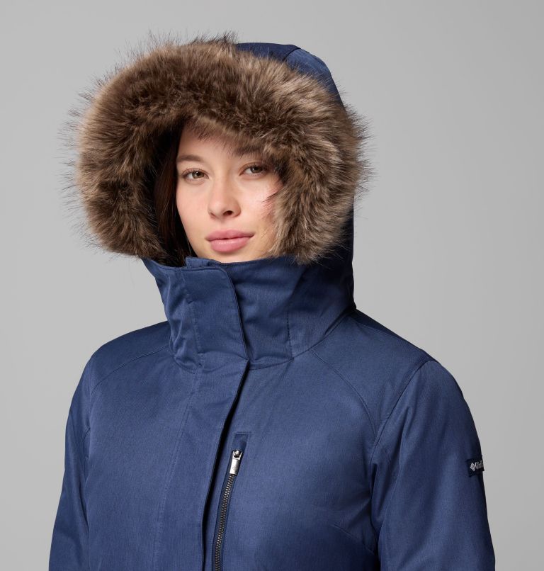 Women's Suttle Mountain Long Insulated Jacket, Color: Collegiate Navy, image 7