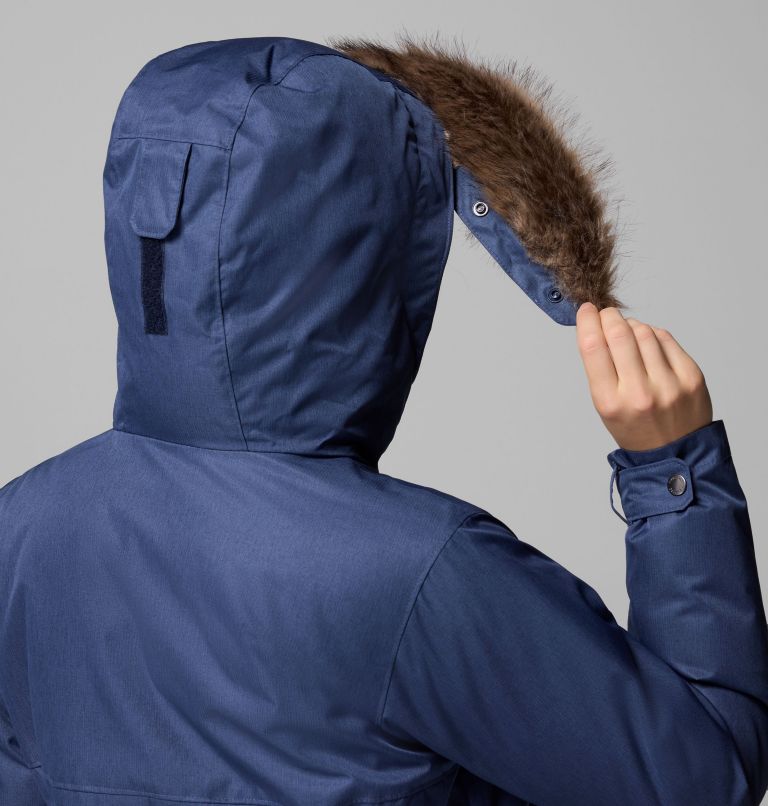 Women's Suttle Mountain Long Insulated Jacket, Color: Collegiate Navy, image 9