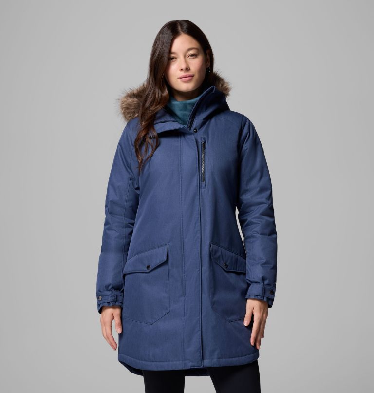 Women's Suttle Mountain Long Insulated Jacket, Color: Collegiate Navy, image 1
