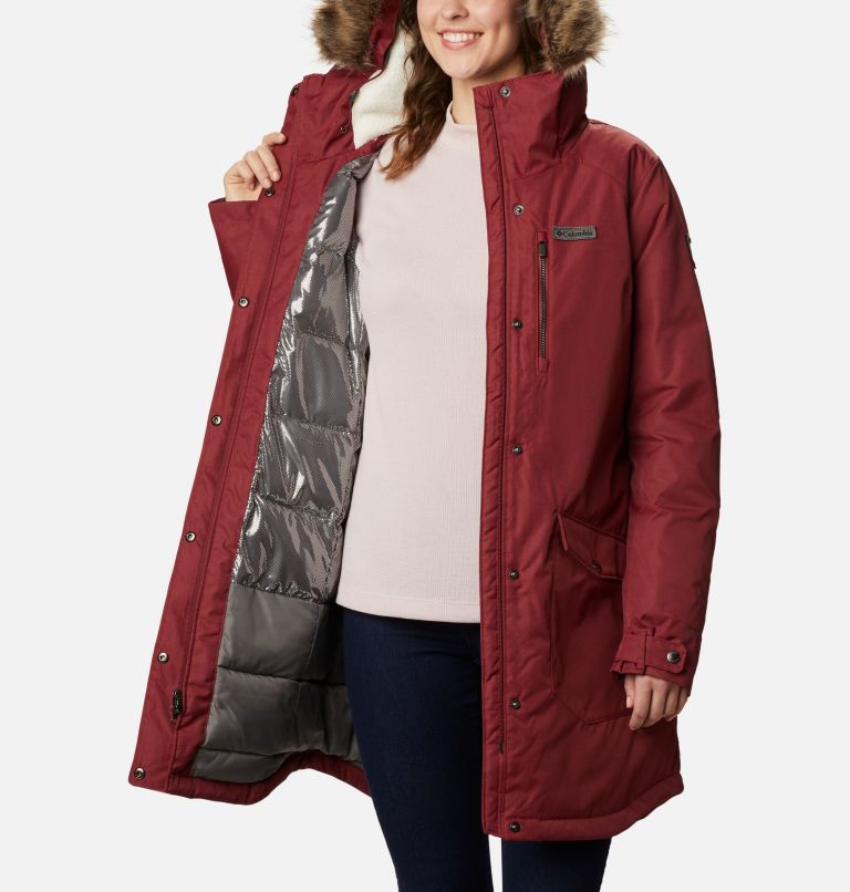 Thumbnail: Women's Suttle Mountain Long Insulated Jacket, Color: Marsala Red, image 5