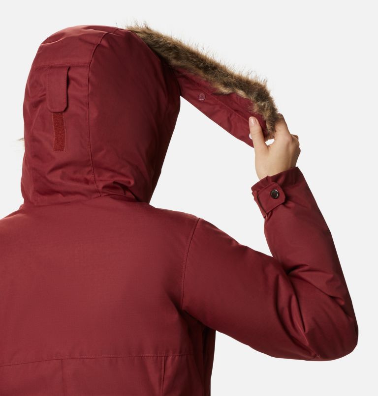 Thumbnail: Women's Suttle Mountain Long Insulated Jacket, Color: Marsala Red, image 6