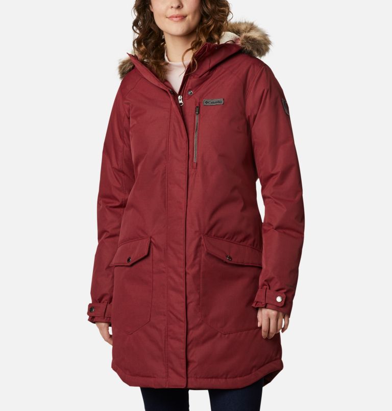 Women's Suttle Mountain Long Insulated Jacket, Color: Marsala Red