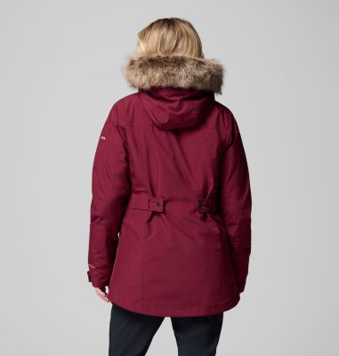 Women's Suttle Mountain Long Synthetic Down Parka, Color: Rich Wine, image 3