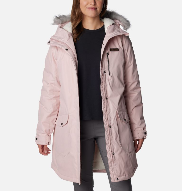 Women's Suttle Mountain Long Insulated Jacket, Color: Dusty Pink, image 8
