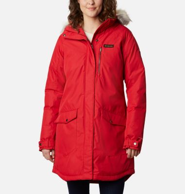 Women's Suttle Mountain Long Insulated Jacket, Color: Red Lily